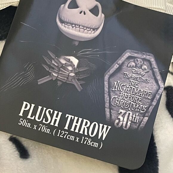 Nightmare before christmas xmas jack skellington skull throw blanket plush fur - Picture 10 of 11